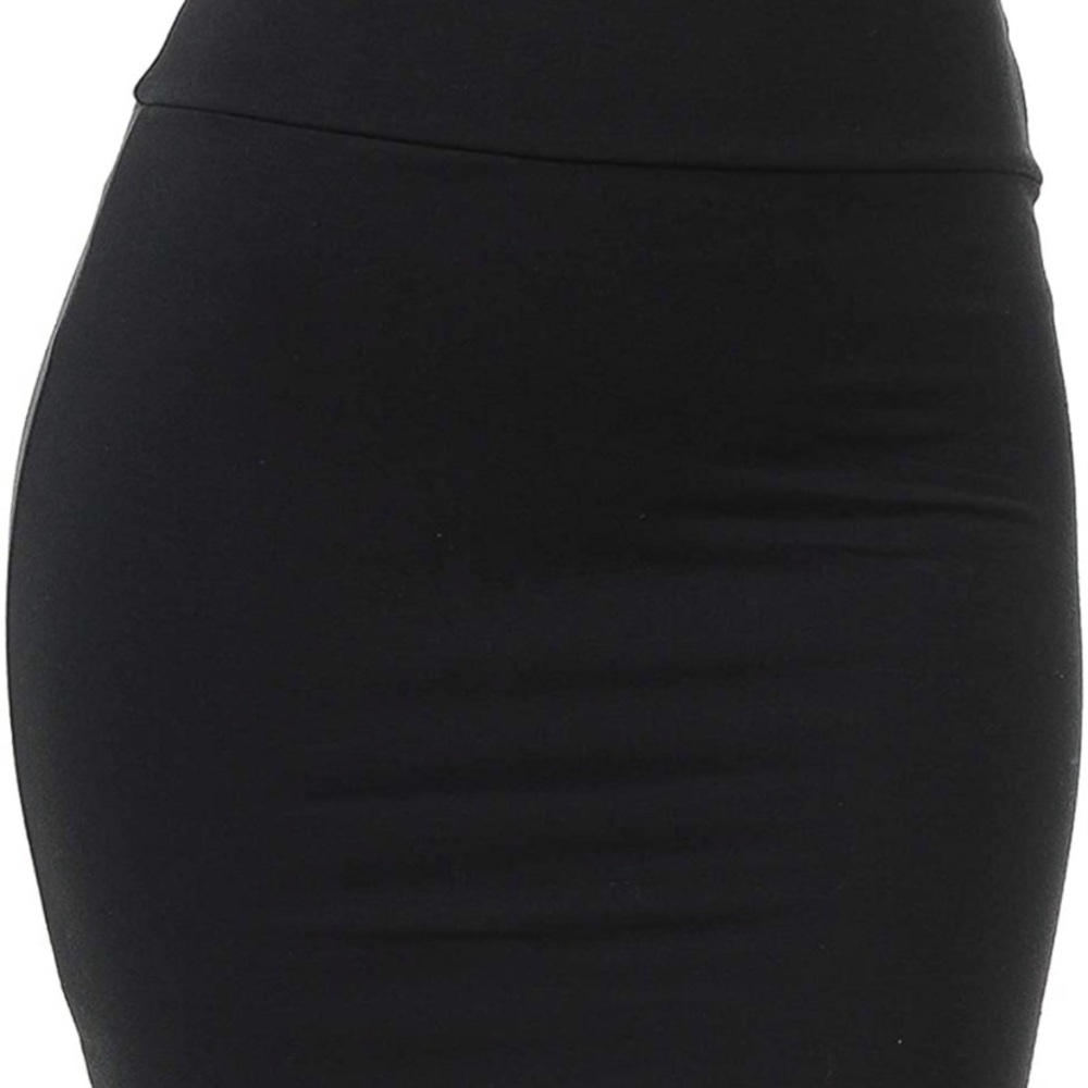 Express Wide Waistband Black Mini Pencil Skirt, Size 4